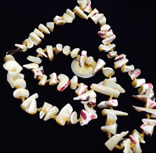 Coral choker  NECKLACE ` ORGANIC ` CHUNKY SOLID Chips -Pretty