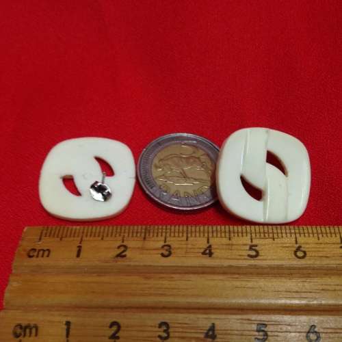 EARRINGS -   Cut out white Acrylic