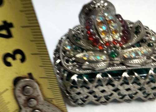 Bohemian Perfume Bottle Rhinestone Crystal Mesh Hand Crafted Czechoslovakia