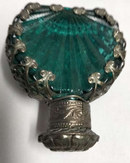 Bohemian Perfume Bottle Rhinestone Crystal Mesh Hand Crafted Czechoslovakia