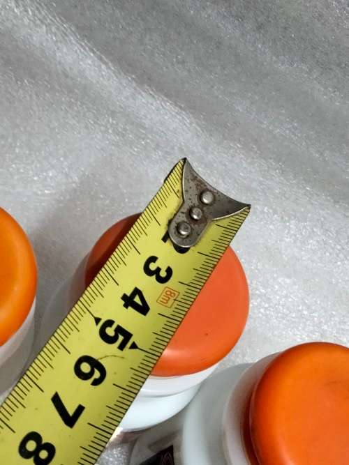 4 Milk glass Condiment bottles Plastic tops ` Como ` Original made in Italy
