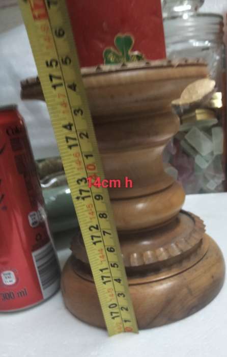 Large OAK CANDLE HOLDER beautiful TURNED LOOK at MY BUY NOW listings *NO WAITING*