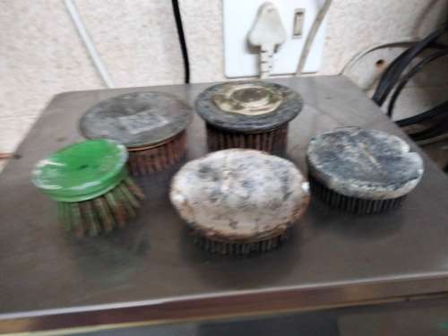 5 Metal flower frogs Assorted sizes and conditions not cleaned