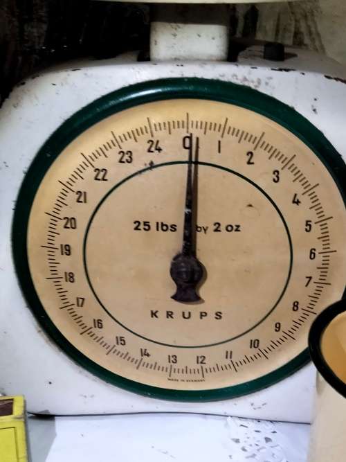 1 Krups Enamel Scale Metal has plastic bowl top