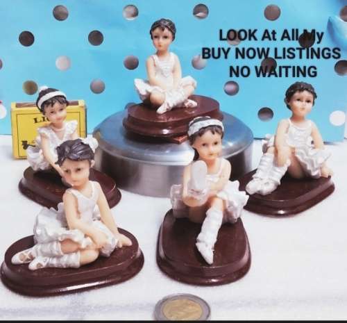 5 Ballerina figurine on plinth  composite - for 2 BID Look At My BUY NOW Listing NO WAITING