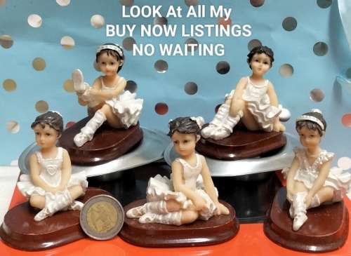 5 Ballerina figurine on plinth  composite - for 2 BID Look At My BUY NOW Listing NO WAITING