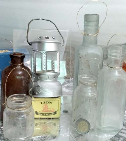 6 item*Coleman Tea Light candle holder+COLLECTABLE dump dig BOTTLEs Look At My BUY NOW*NO WAITING