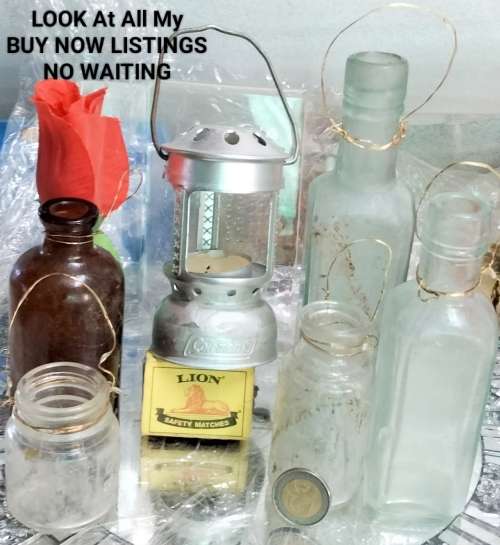 6 item*Coleman Tea Light candle holder+COLLECTABLE dump dig BOTTLEs Look At My BUY NOW*NO WAITING