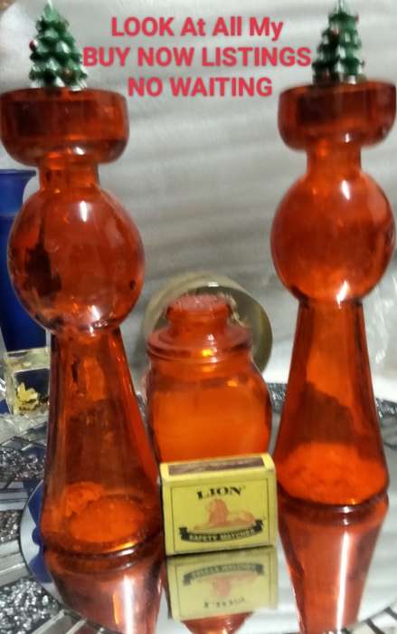3Glass 2 Candle holder CandleOrTea lightOrVASE Spain+Jar candleIn*LOOKatMyBUYNOW LISTINGsNO WAITING