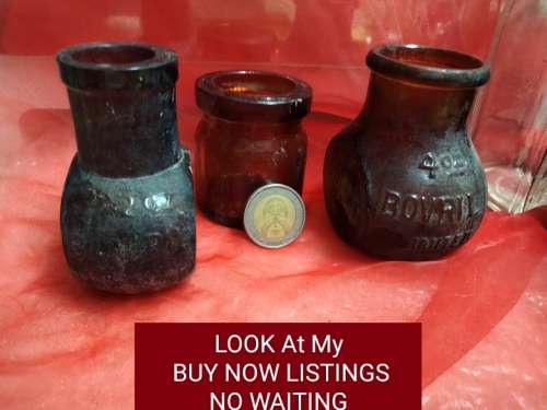 2 BOVRIL ANTIQUE2+4ozEmbossed+1other*DigGlass  Food CondimentsLook At My BUY NOW listings NO WAITING