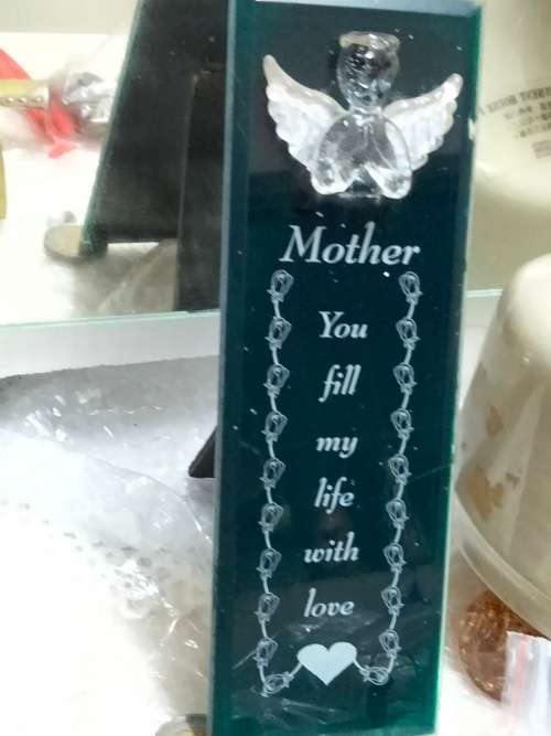 Art Glass ANGEL Italy  hand blown glass with script stand like photoLOOK At My BUY NO WAIT