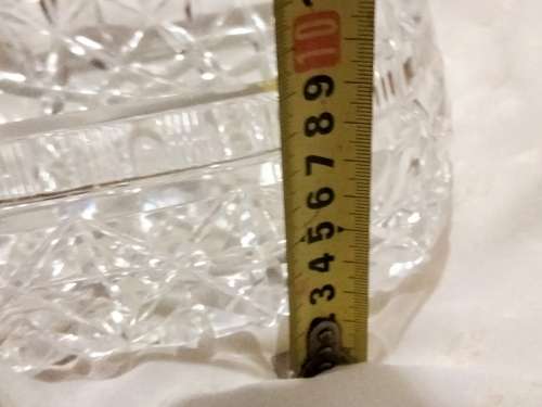 Lamp Shade Glass -1 Square Pressed cut crystal heavy  LOOK At My BUY NOW LISTINGS NO WAITING
