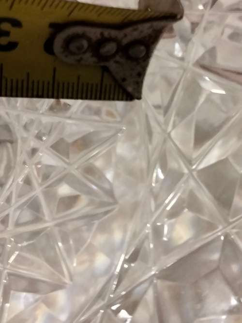 Lamp Shade Glass -1 Square Pressed cut crystal heavy  LOOK At My BUY NOW LISTINGS NO WAITING
