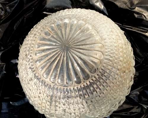 Lamp Shade Glass -1 Clear pressed raised Daisy TOP swirl ribbed *LOOK At My BUY NOW items NO WAITING