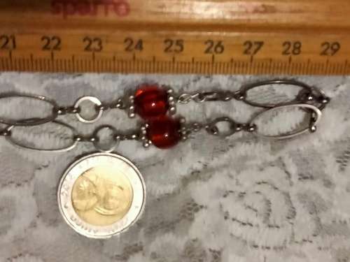 Necklace multiple silver tone metal oblong 4 colour beads LOOK At My BUY NOW LISTINGS NO WAITING