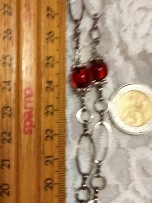 Necklace multiple silver tone metal oblong 4 colour beads LOOK At My BUY NOW LISTINGS NO WAITING