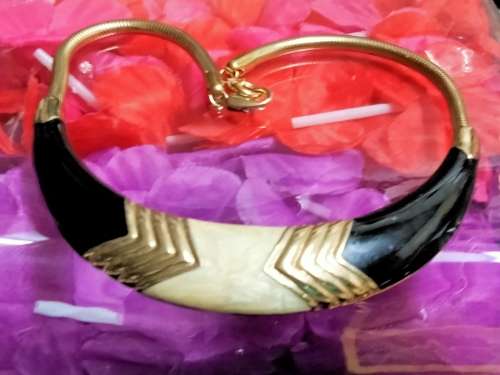 Necklace  Choker gold tone DAZZLING design Black*Cream*GoldLOOK At MY BUY NOW items NO WAITING