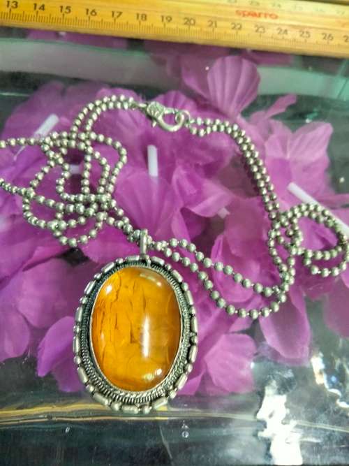 Necklace AMBER-CHAIN metal balls