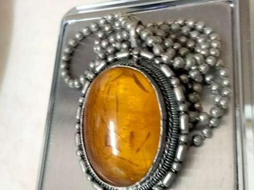 Necklace AMBER-CHAIN metal balls