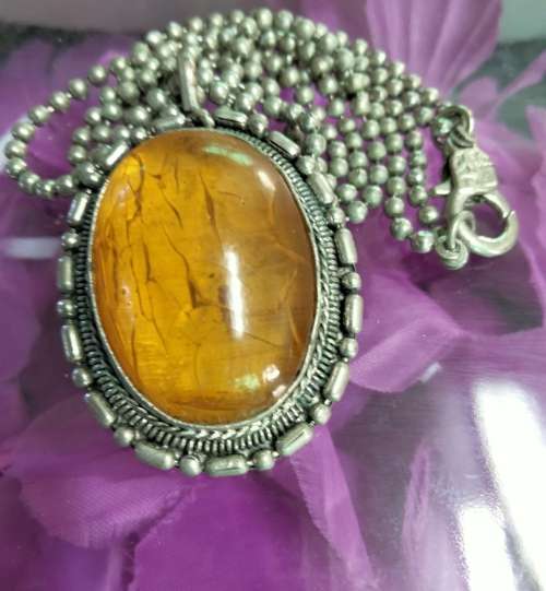 Necklace AMBER-CHAIN metal balls