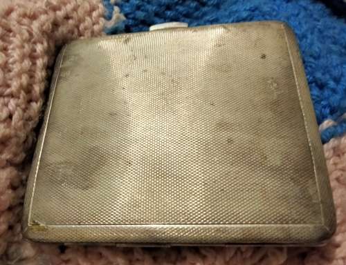 Cigarette Case Sterling SilverJamesDixon+Son 1936 Birmingham Monogram top -NCB -inside 2.12.37