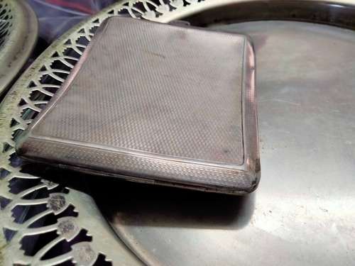 Curved Cigarette Case* Sterling Silver Hallmark 1931 Chester EJ Trivet & Son 129.37 grams