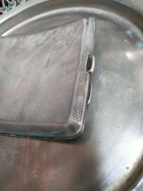 Curved Cigarette Case* Sterling Silver Hallmark 1931 Chester EJ Trivet & Son 129.37 grams