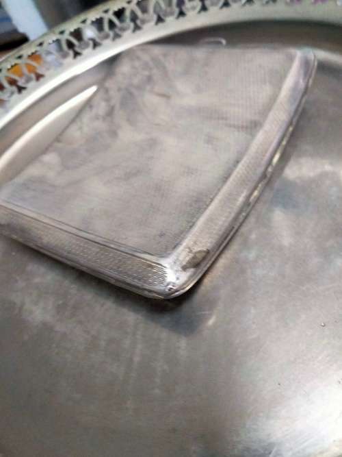 Curved Cigarette Case* Sterling Silver Hallmark 1931 Chester EJ Trivet & Son 129.37 grams