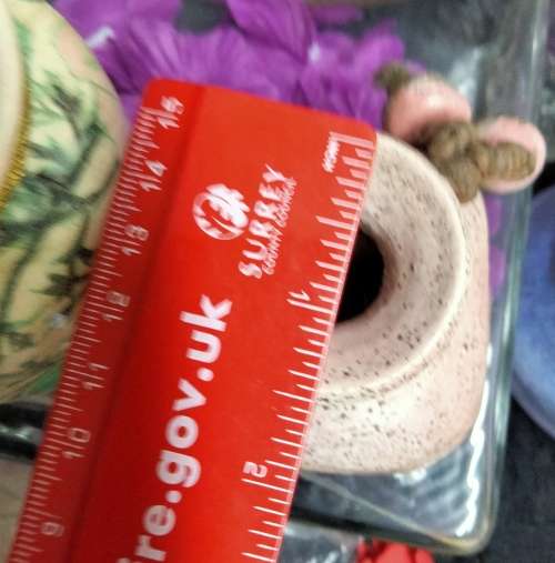 2 Vases - 1 Posy + Tubular Pottery Multicolour Glaze Pink Green decor