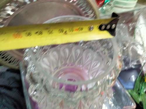 Lamp Shade Glass*EXQUSITE  TWO TONE -FROSTED Glass TOP Clear bottom IN STYLE OF Lalique glass