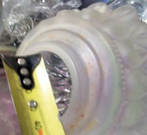 Lamp Shade Glass*EXQUSITE  TWO TONE -FROSTED Glass TOP Clear bottom IN STYLE OF Lalique glass