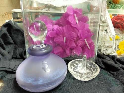 1 Ring Holder Trinket Crystal +1 Amethyst Perfume bottle