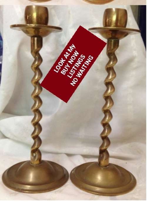 2 Barley Twist brass candles Excellent Classic PairLOOK At My BUY NOW LISTINGS NO WAITING