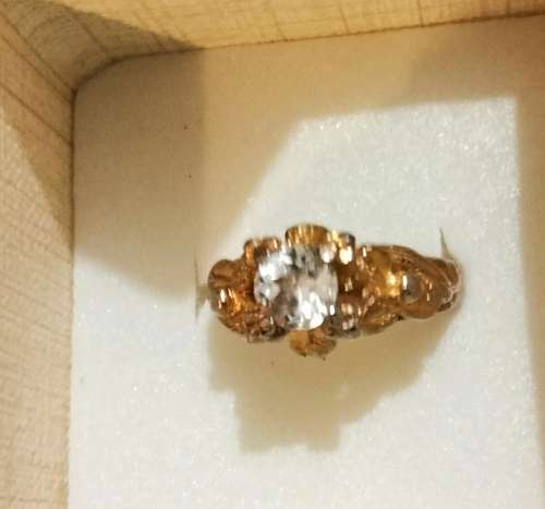 Dress RING- Faceted cut Glass gold plate LOOK at my Buy Now listings NO WAITING