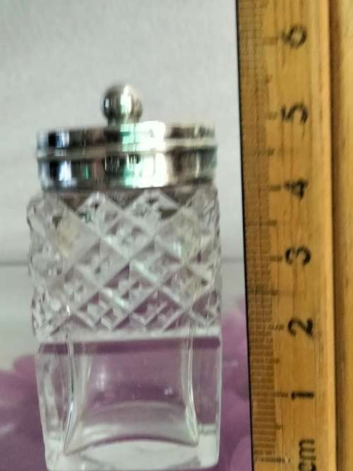 Sterling Silver Lid+Collar HallmarkedWD lion Passant Small Glass Bottle LOOK At My BUY NOW items