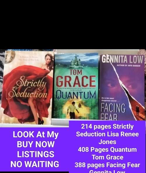 3Paper Back Books*Strictly Seduction*Quantum*Facing Fear*All 1 BIDLOOK AtMy BUY NOW items NO WAITING