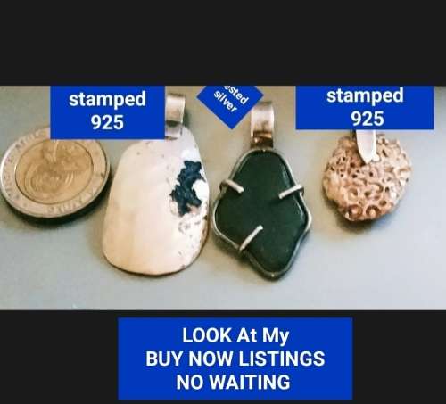 3 Sterling .925 - 2 shell+1 worn SEA Glass tests Silver Sea Treasures  - All 1 BID