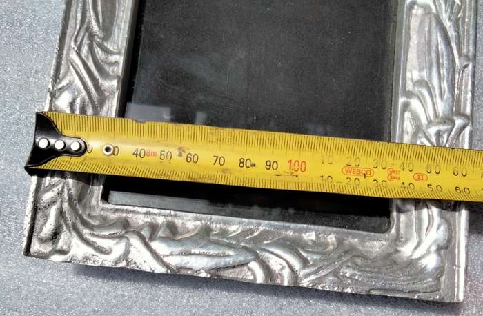 PEWTER Frame glass easel -Hechoen -Mexico HEAVY Art Nouveau Style look at my Buy Now - No Waiting