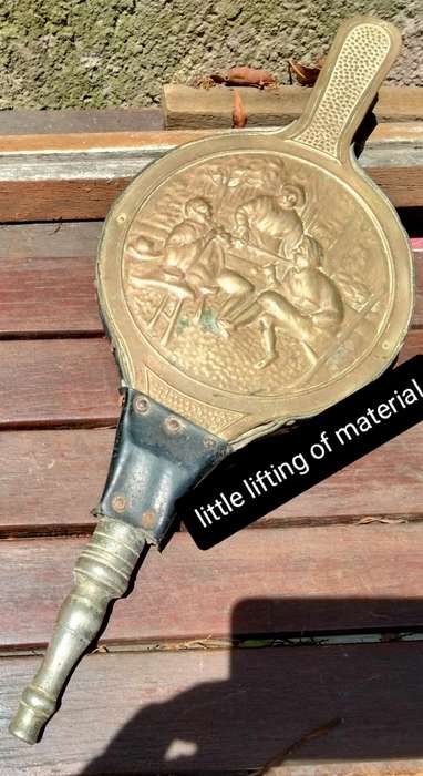 vintage Bellows-Wood Front Sheet Brass Publican SceneNozzle Base metal LOOK At My BUY NOW-NO WAITING