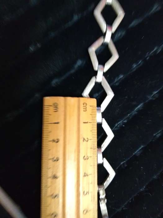 925 Silver Gilt Italian Bracelet Textured Cutout Double Triangles +Plain flat crossover square links