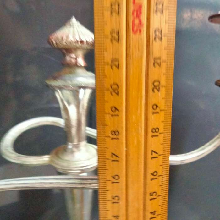 EPNS Candelabra 2cross over ARMS*Middle Flame final+Embossing Intricate edges top+base rim