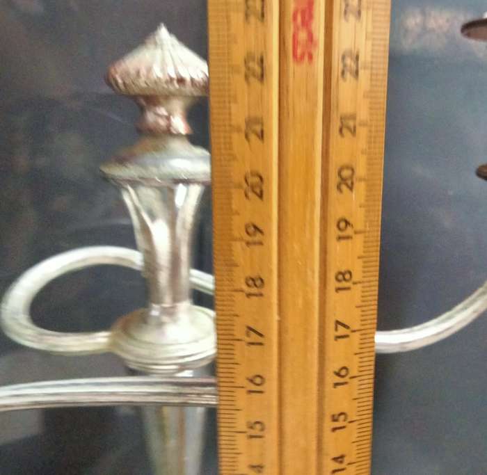 EPNS Candelabra 2cross over ARMS*Middle Flame final+Embossing Intricate edges top+base rim