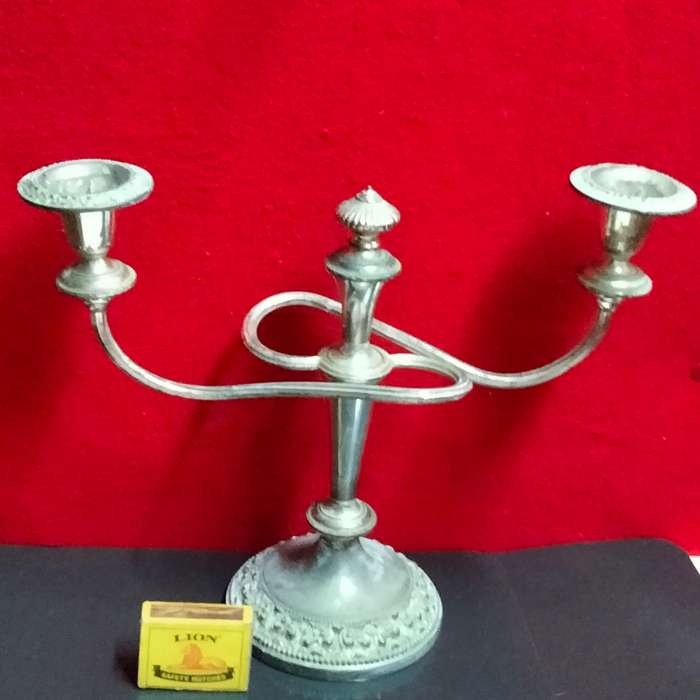EPNS Candelabra 2cross over ARMS*Middle Flame final+Embossing Intricate edges top+base rim