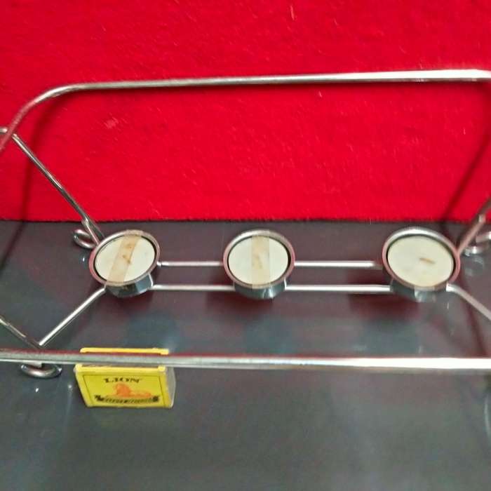 Chaffing stand 3 candle holders+ 1 Anchor Hocking Prescut sugar bowl LOOK At My BUY NOW *NO WAITING
