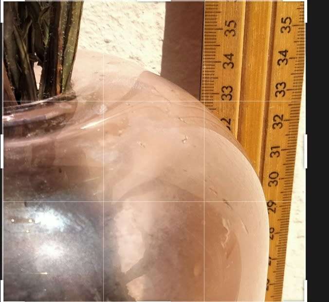VASE Tall Flowers glass thick clear cylindrical tall round top small top opening thick hand blown