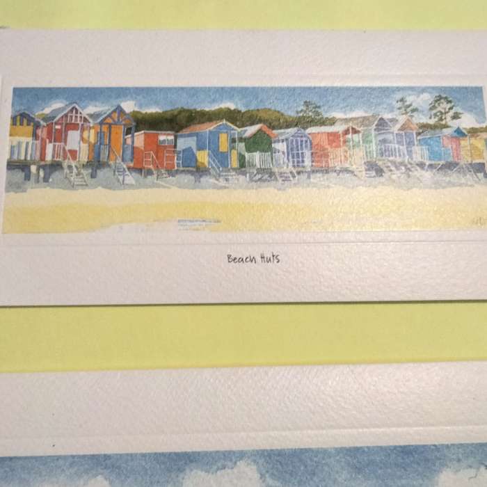 2 ART Cards-Beach scene -Milkwood Collection 2004 John Wilson Framed+Glass