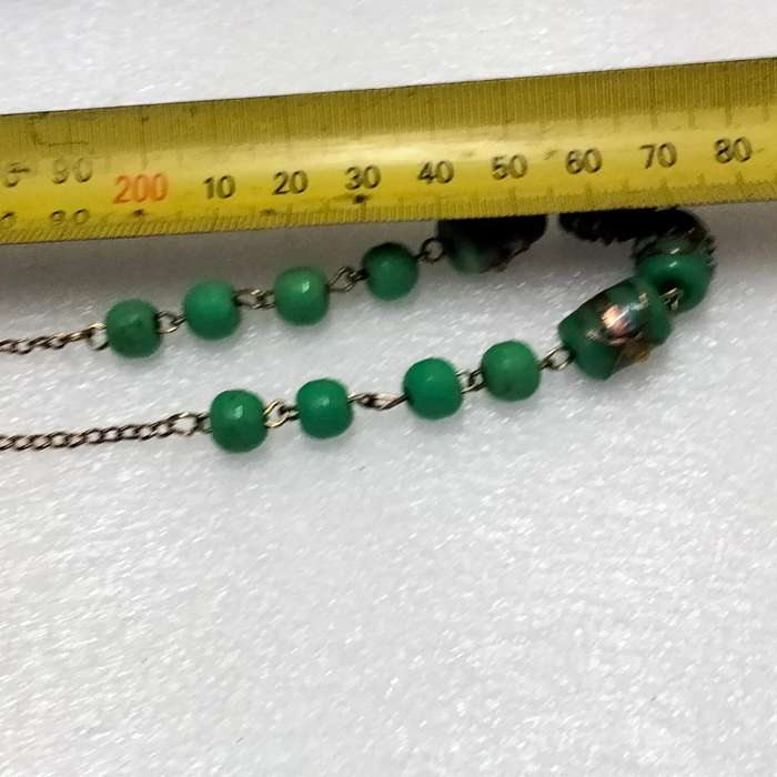 MURANO - Necklace- Wedding Cake Beads+plain Green Chain - Look at my Buy Now listings No Waiting