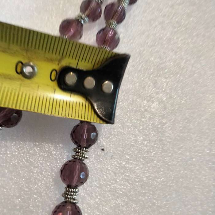 1 Italian cut glass purple bead necklace