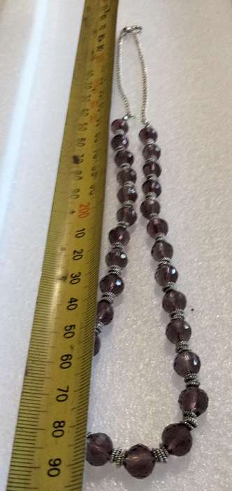 1 Italian cut glass purple bead necklace