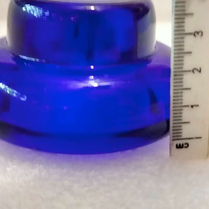 1 Cobolt glass Candle holder Small Vovite Tea Light or Taper-Thick sturdy 184gr this must be Swedish